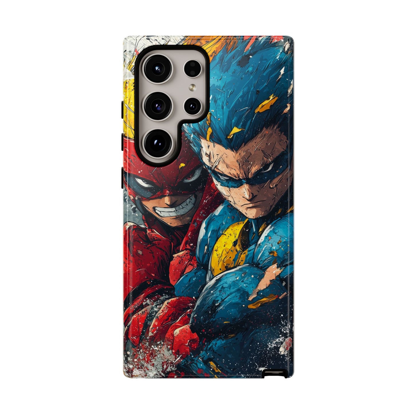 Comic Clash: Superhero Duo | Action, Power, Justice, Heroes, Manga Style Phone Case for iPhone, Samsung & Pixel