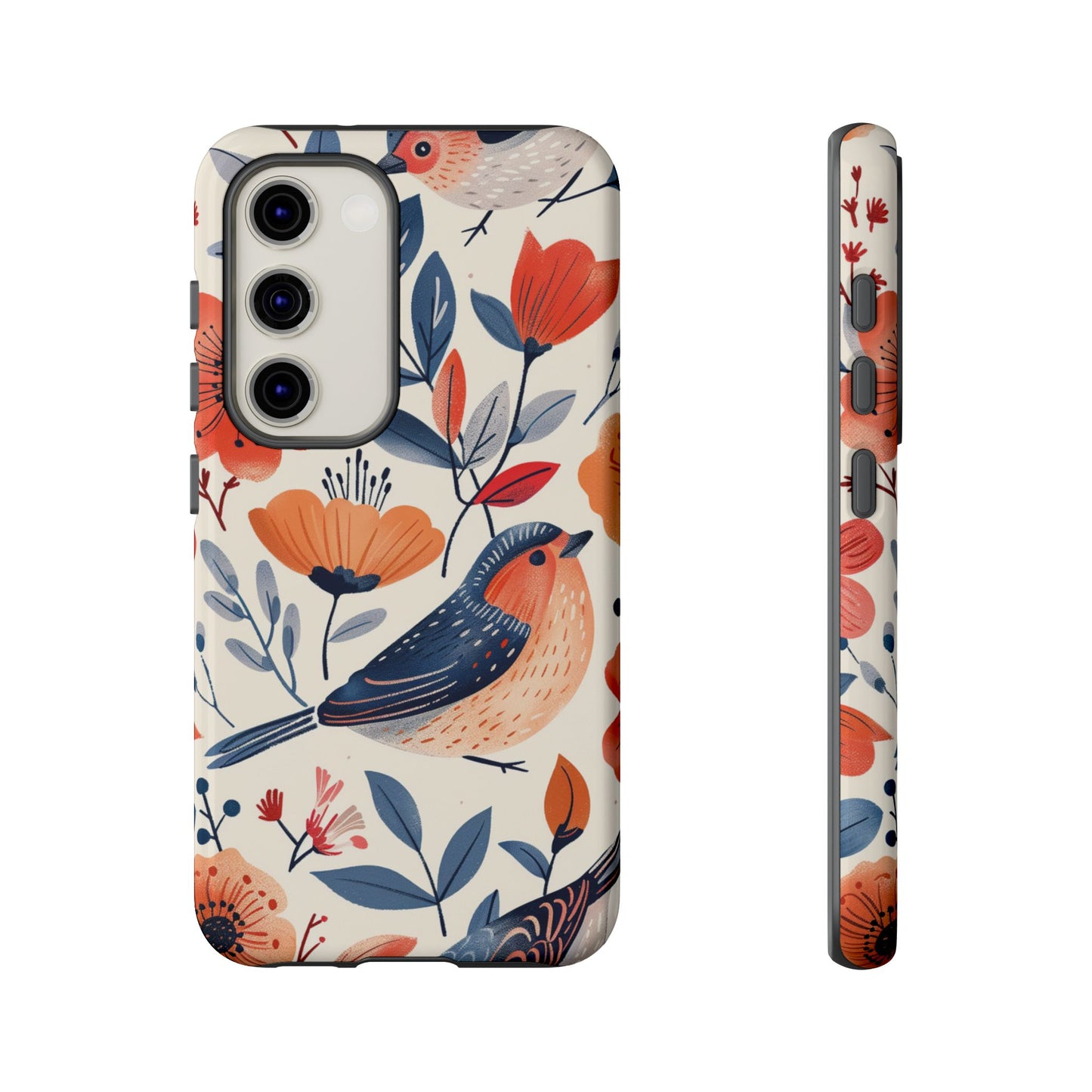 Floral Bird Phone Case - Elegant Nature-Inspired Cover for iPhone, Samsung & Google Pixel