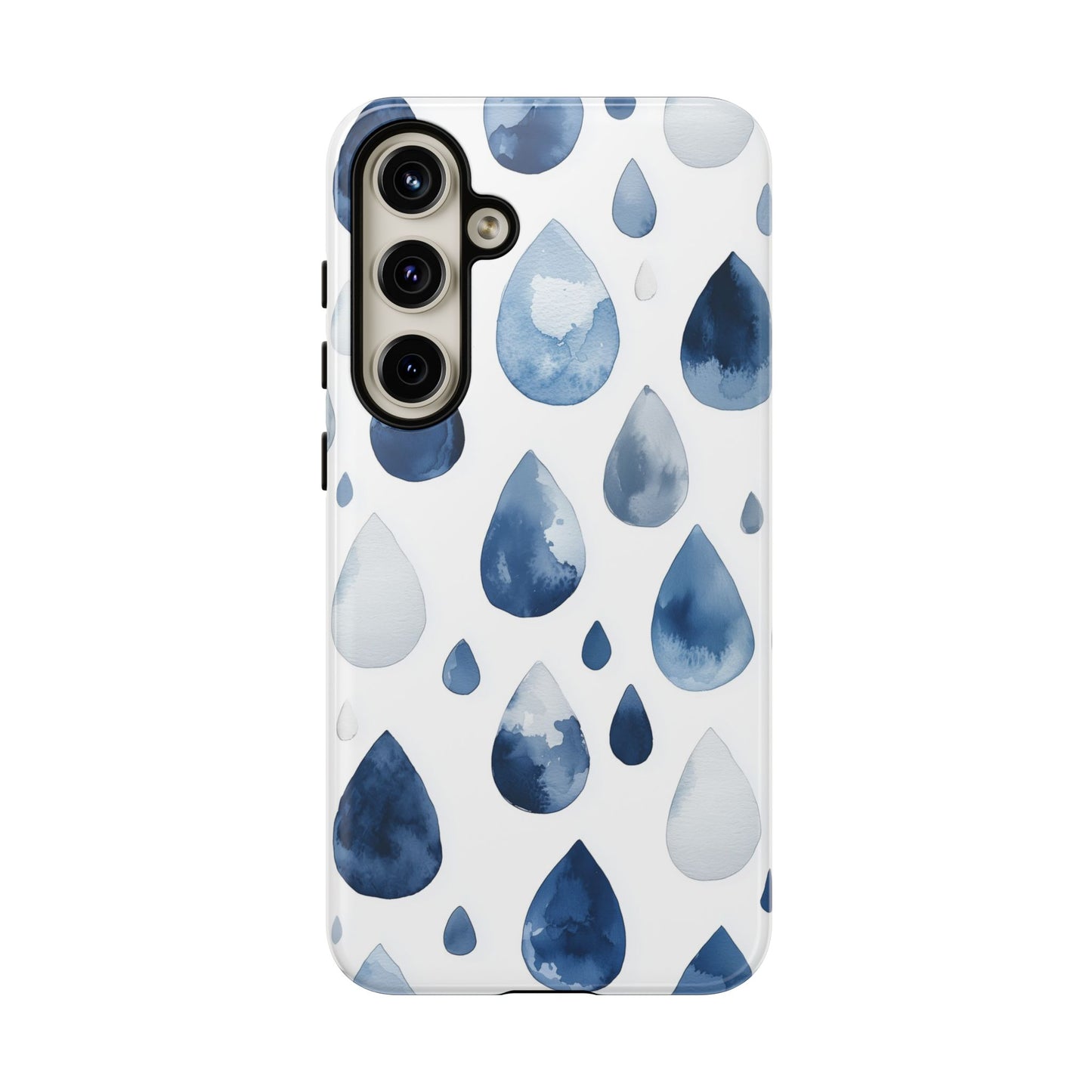 Indigo Rain Drops Watercolor Phone Case for iPhone, google Pixel & Samsung