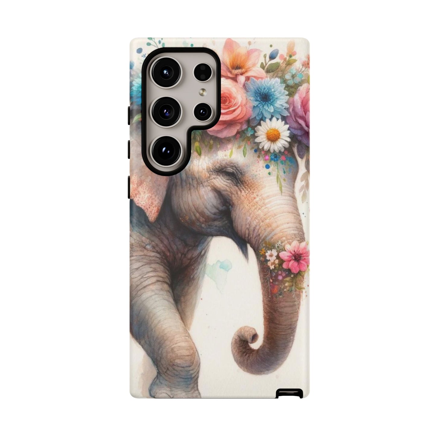Joyful Floral Elephant Mobile Cover – Whimsical Watercolor Art