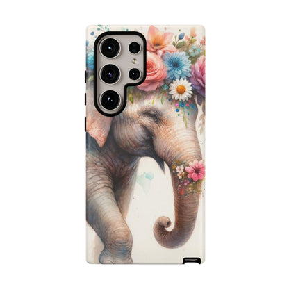 Joyful Floral Elephant Mobile Cover – Whimsical Watercolor Art
