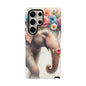 Joyful Floral Elephant Mobile Cover – Whimsical Watercolor Art