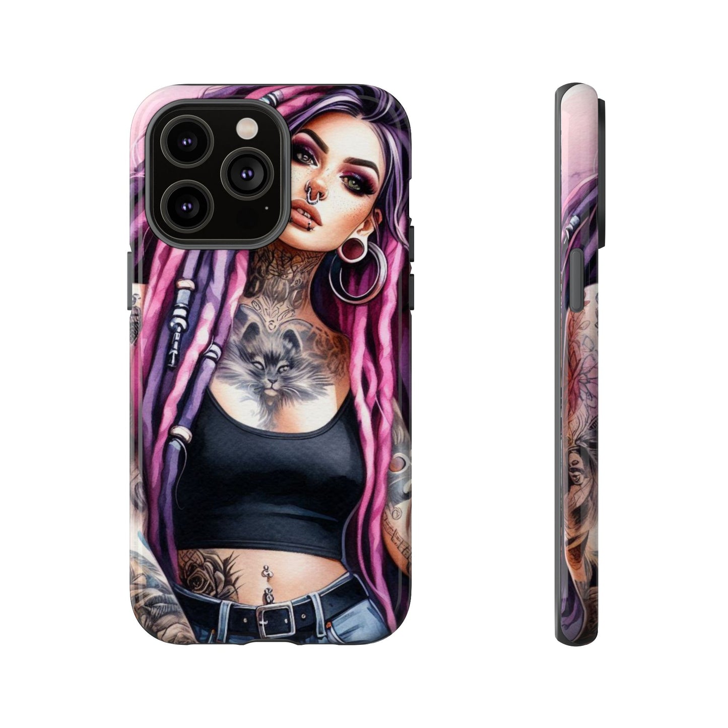 Tattooed Rebel – Gothic Cat Spirit Mobile Cover