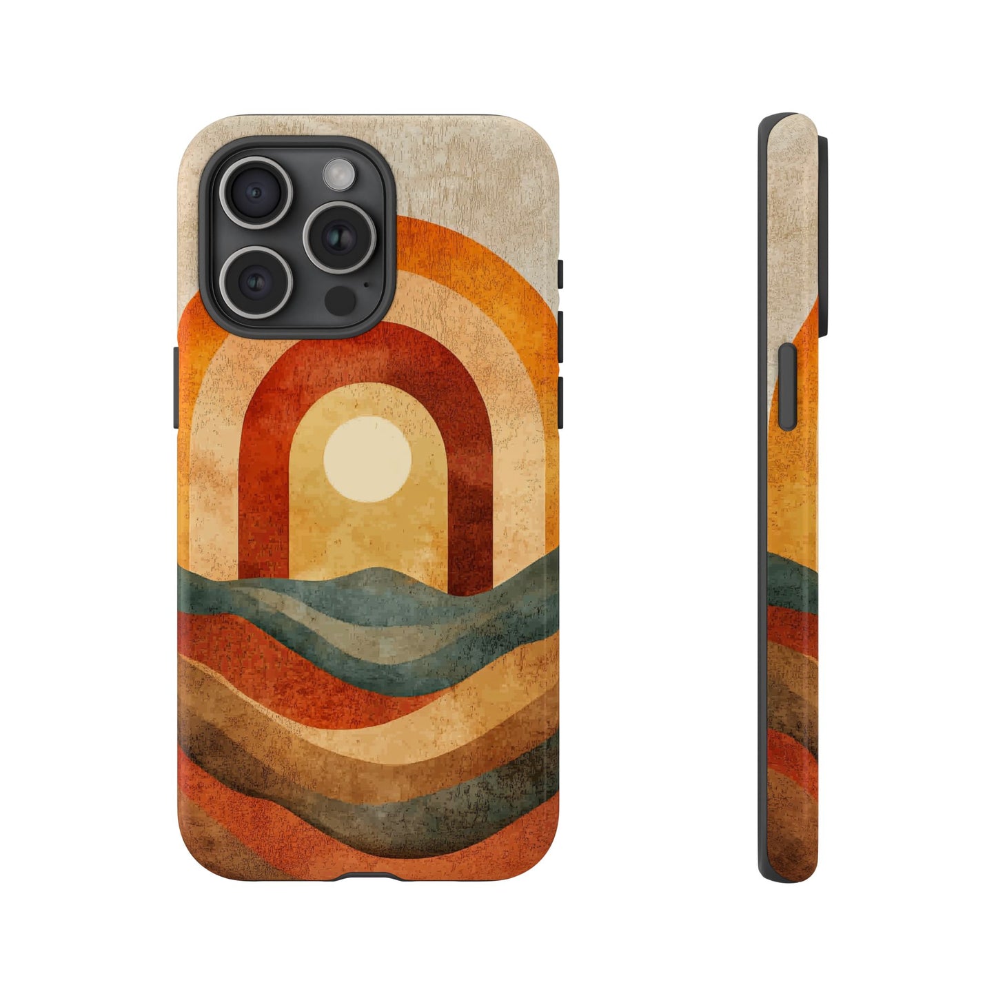 Vintage Sunset Boho Rainbow Phone Case for iPhone, Pixel & Samsung