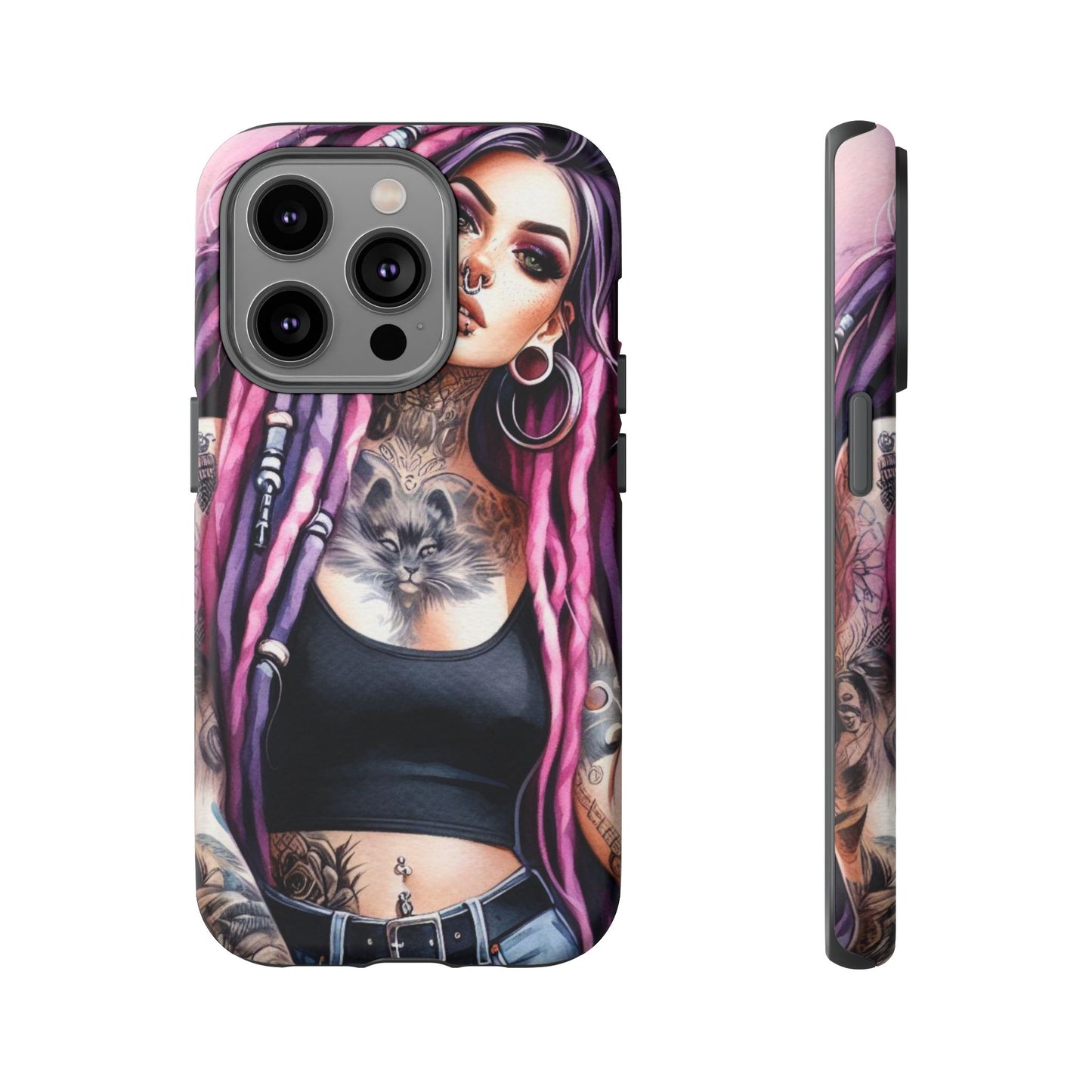Tattooed Rebel – Gothic Cat Spirit Mobile Cover