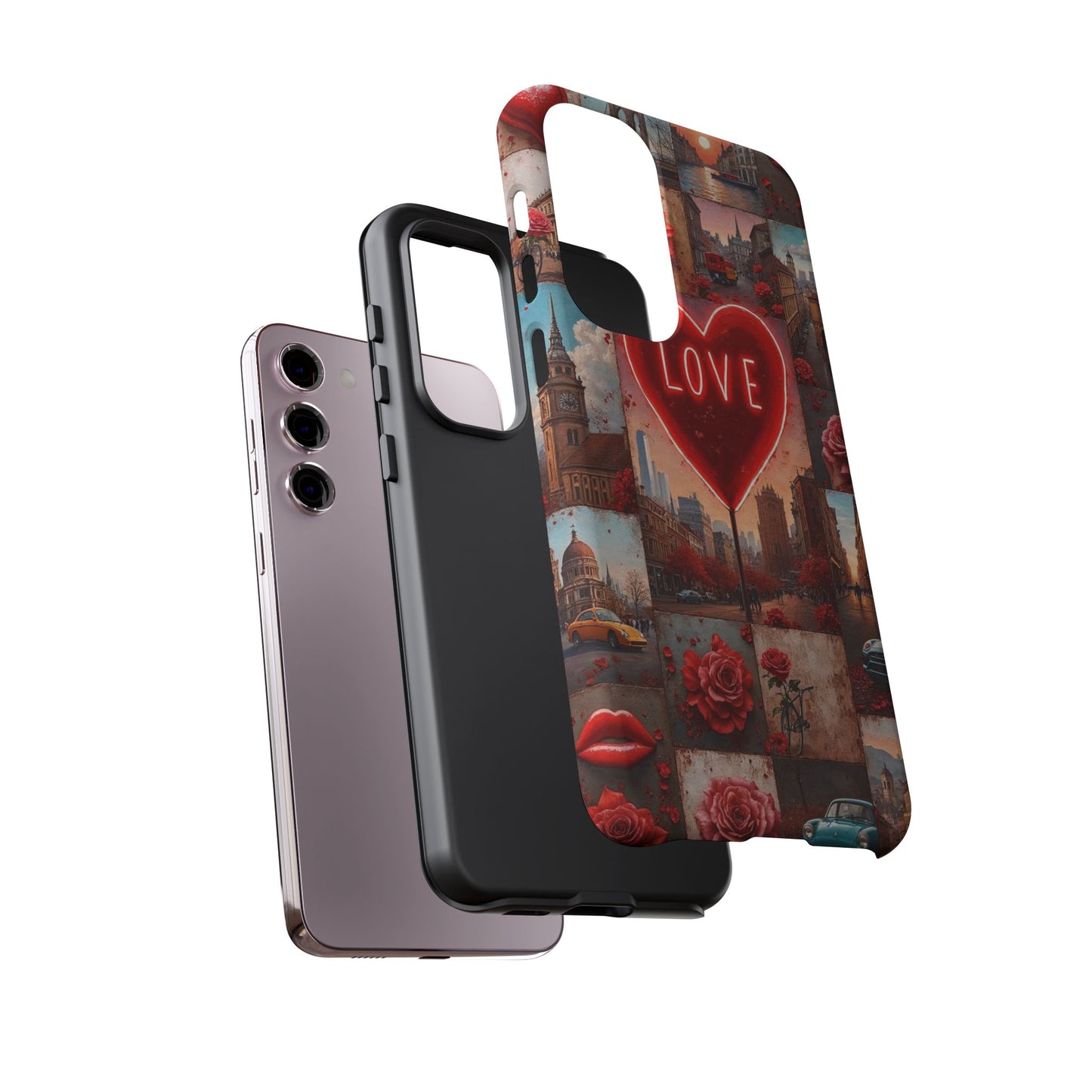 Neon Love Heart & Rose Phone Case