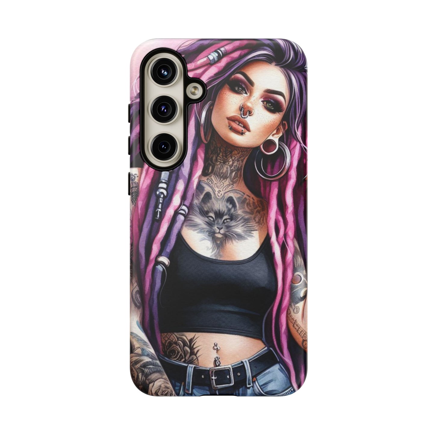 Tattooed Rebel – Gothic Cat Spirit Mobile Cover