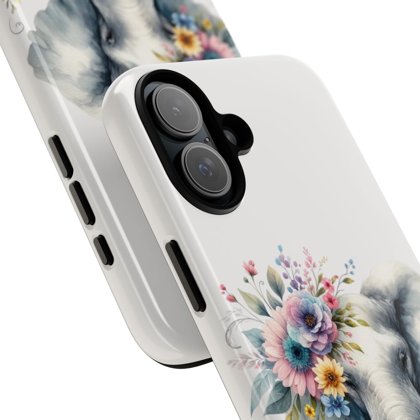 Floral Elephant Mobile Cover – Elegant Watercolor Art