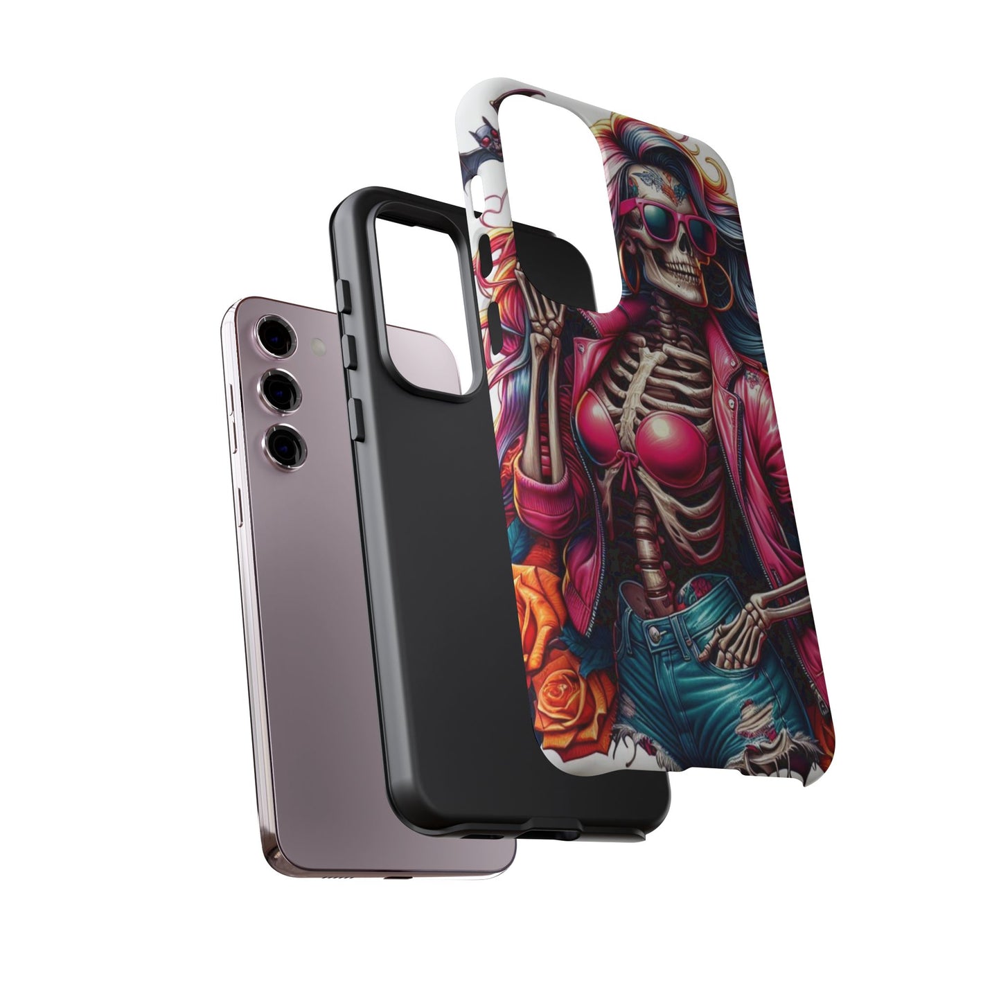 Neon Bones – Retro Skeleton & Vibrant Punk Aesthetic Mobile Cover