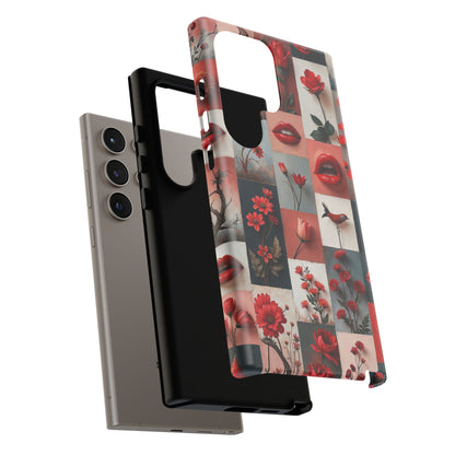 Red Flowers & Lips Collage Phone Case