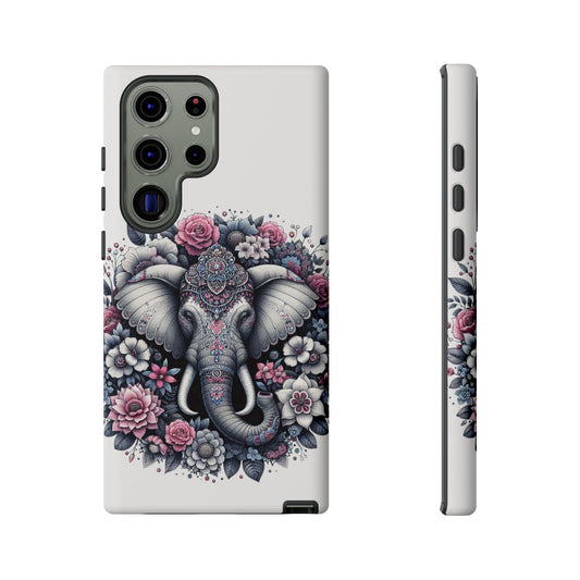 Ornate Floral Elephant Mobile Cover – Elegant Bohemian Art