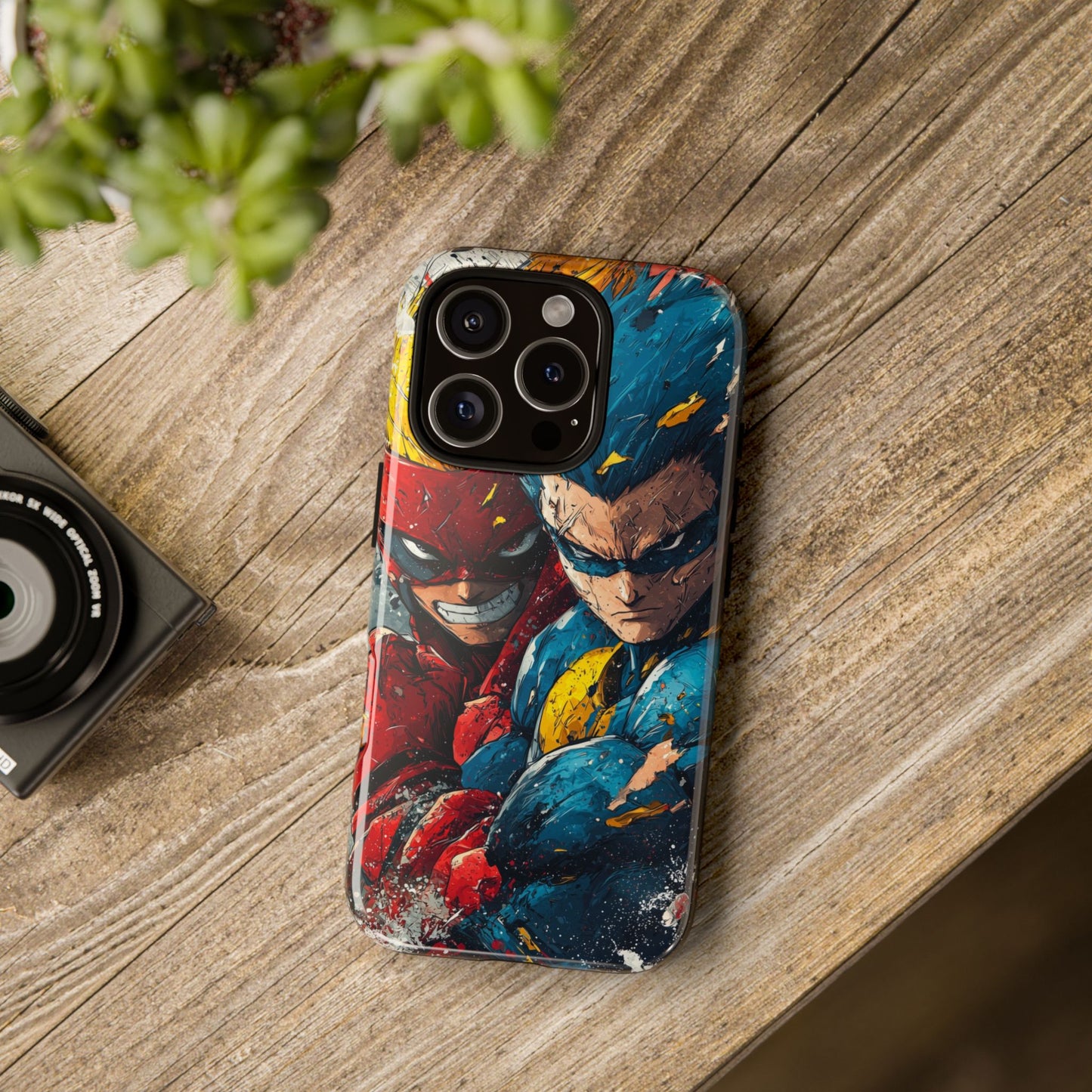 Comic Clash: Superhero Duo | Action, Power, Justice, Heroes, Manga Style Phone Case for iPhone, Samsung & Pixel
