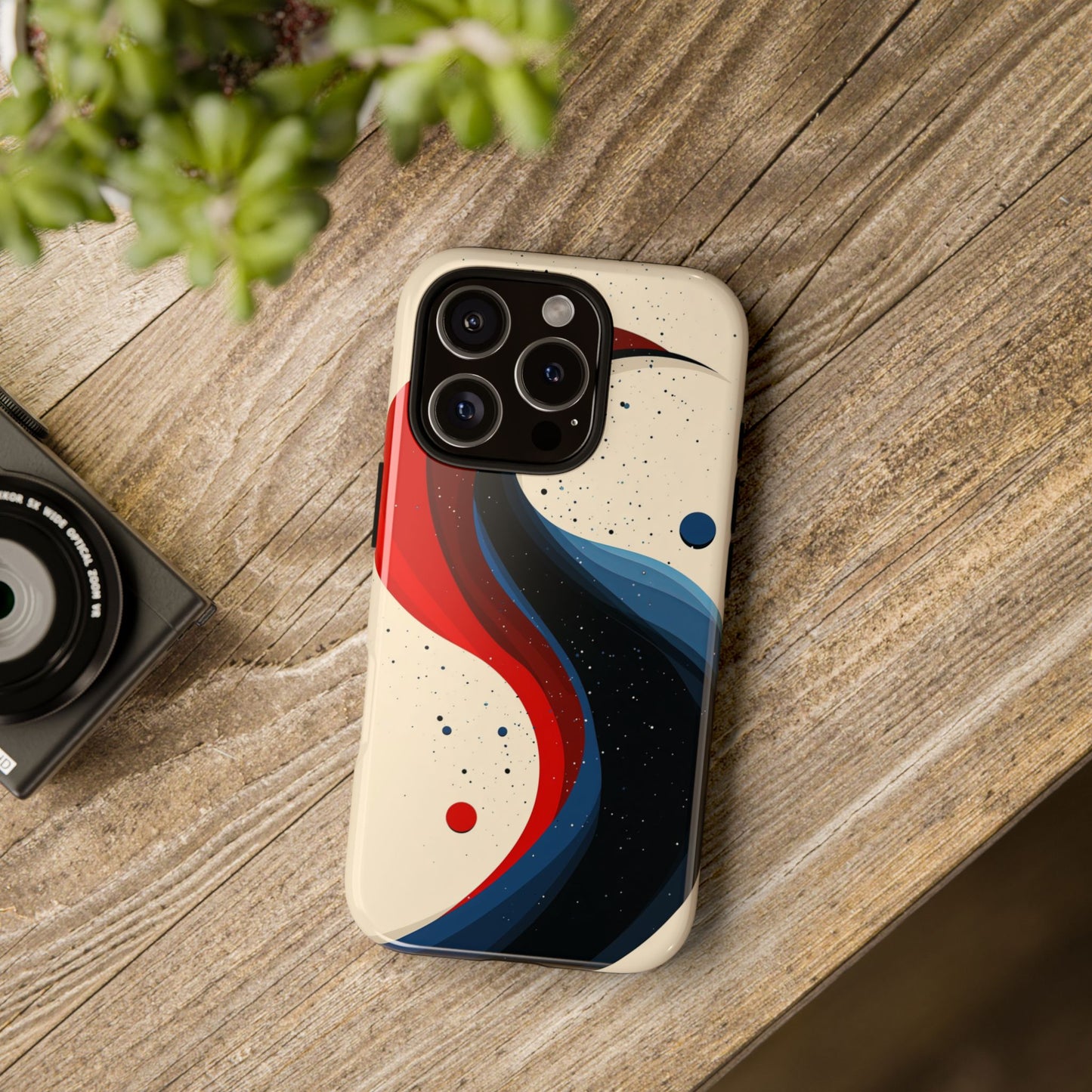 Galactic Drift – Cosmic Wave Abstract Phone Case for iPhone, Samsung & Pixel