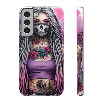 Shadow Rebel – Gothic Dreadlocks & Skull Mask Mobile Cover