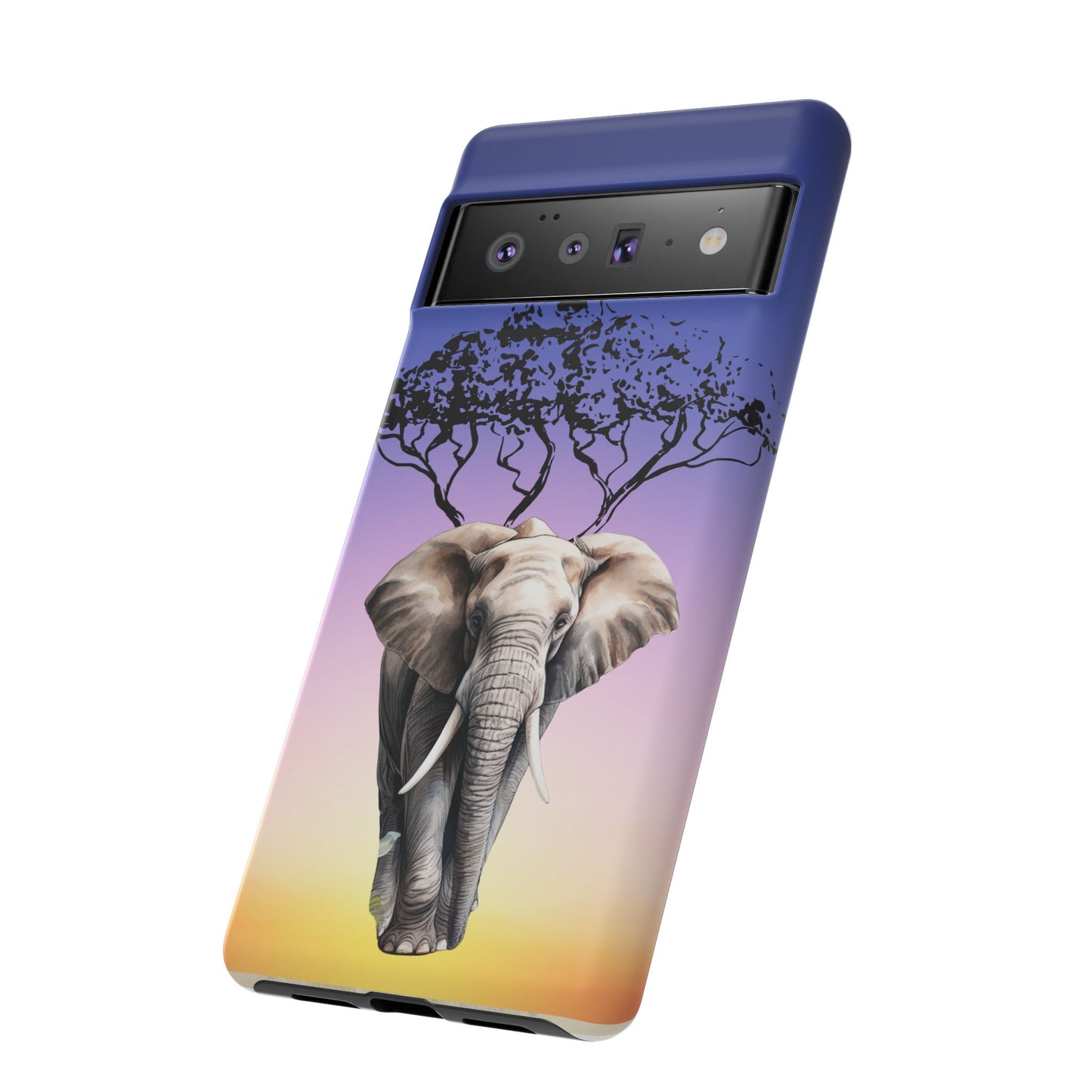 Surreal Elephant Tree Mobile Cover – Dreamy Sunset Fantasy