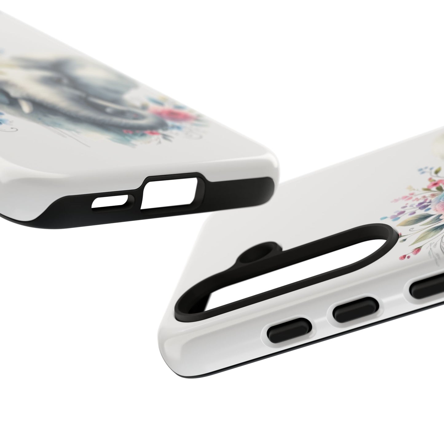 Floral Elephant Mobile Cover – Elegant Watercolor Art