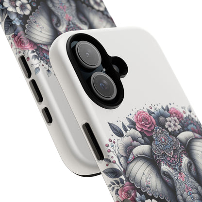 Ornate Floral Elephant Mobile Cover – Elegant Bohemian Art