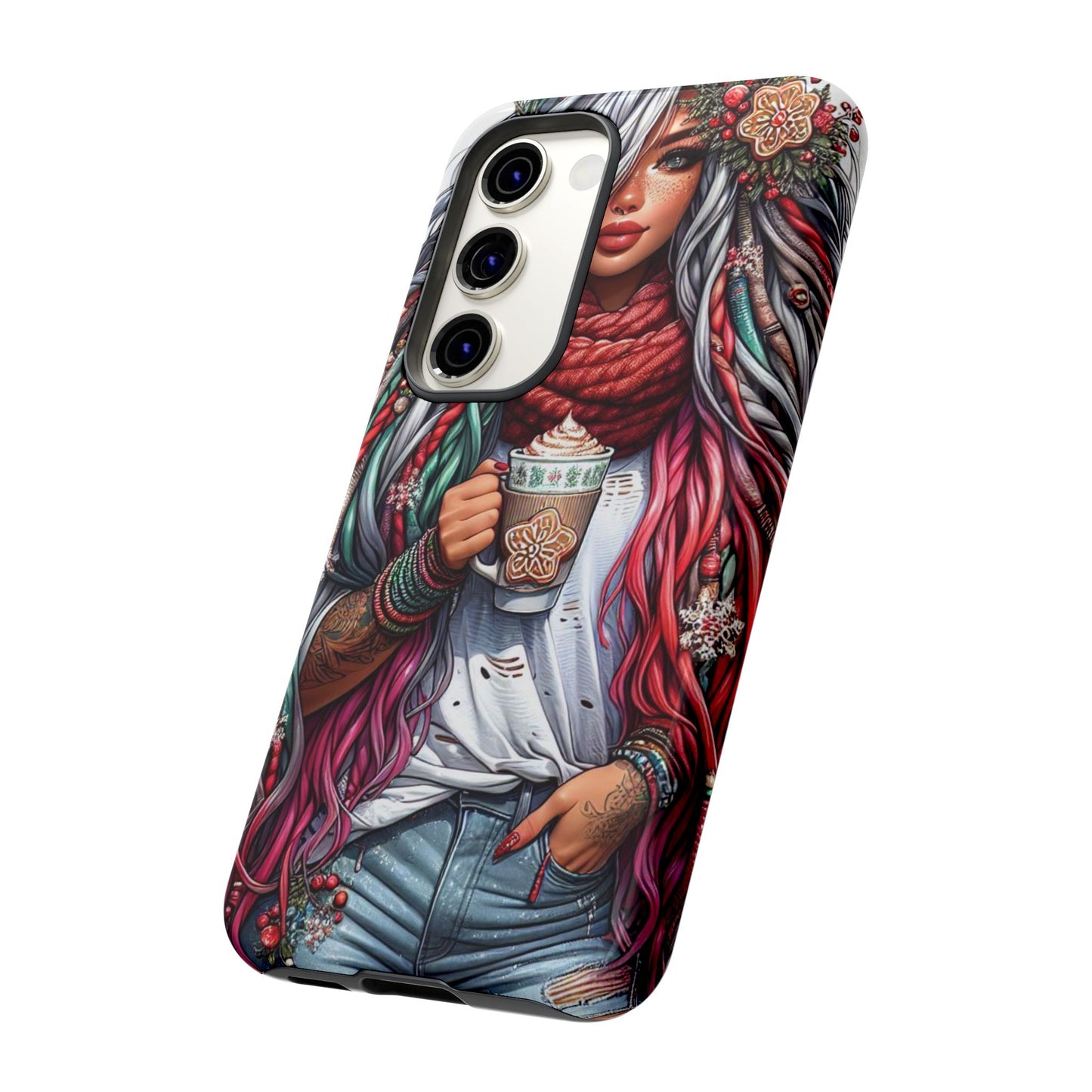 Boho Winter Queen – Cozy Dreads & Holiday Vibes Mobile Cover