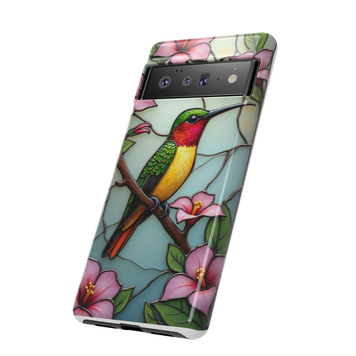 Elegant Hummingbird with Floral Mosaic | Artistic Nature Design