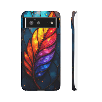 Vivid Feather: Stained Glass Abstract Art