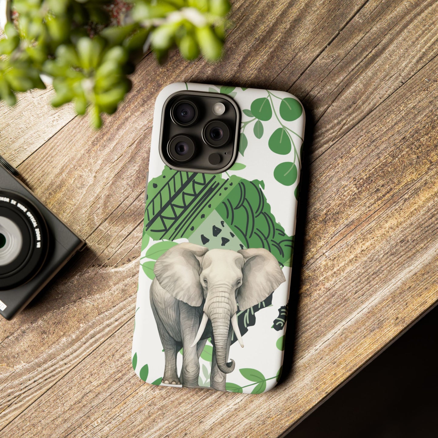 Tropical Elephant Mobile Cover – Nature-Inspired Boho Art