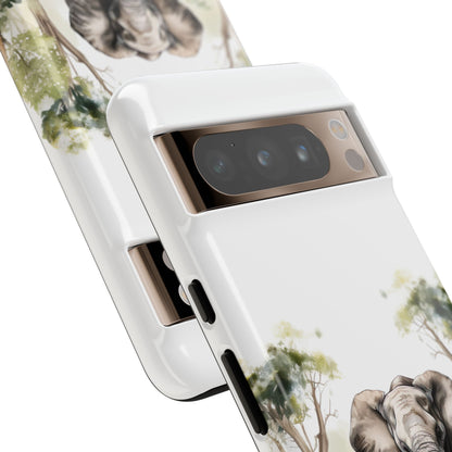 Serene Jungle Elephant Mobile Cover – Watercolor Wildlife Design