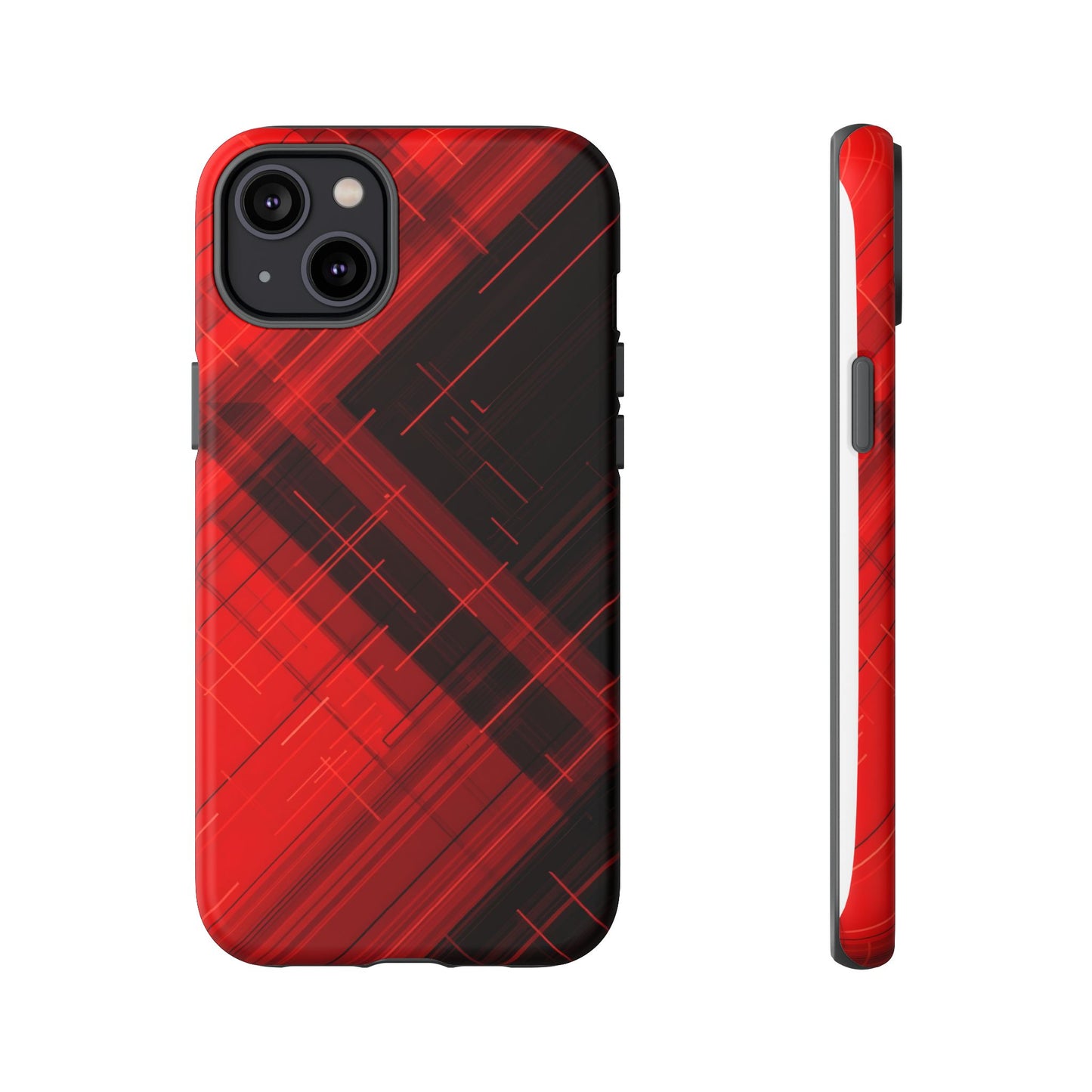 Abstract Red and Black Geometric Pattern