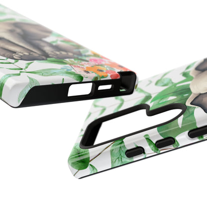 Cute Baby Elephant Mobile Cover – Floral & Tropical Aesthetic