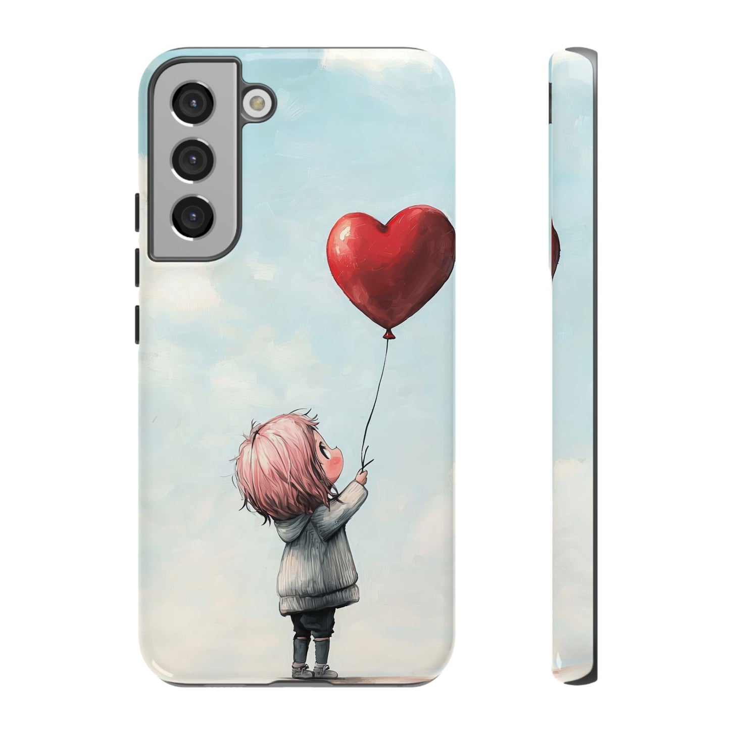 Anime Heart Balloon Phone Case – Dreamy & Cute Art for iPhone, Google Pixel & Samsung