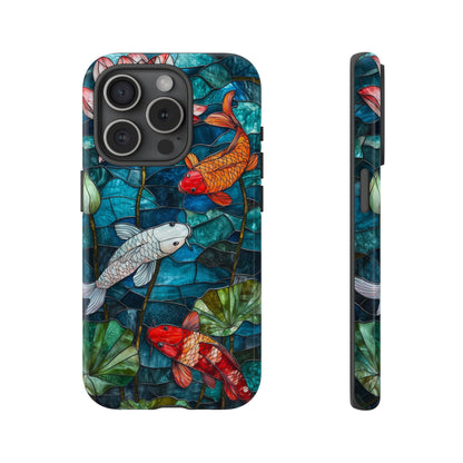 Lotus Serenity" – Koi Pond Stained Glass Case or iPhone, Samsung & Pixel