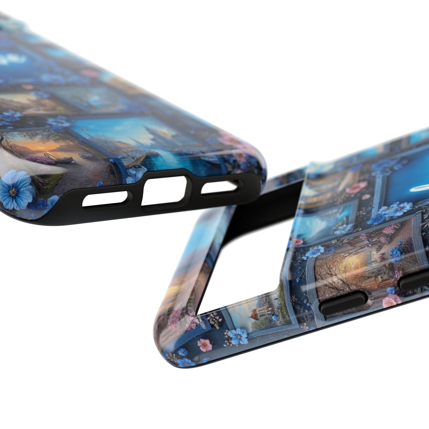 Blue Floral Love Frame Phone Case