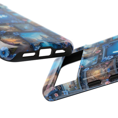 Blue Floral Love Frame Phone Case