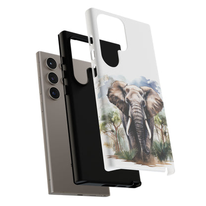 Majestic Watercolor Elephant Mobile Cover – Artistic Wildlife Design