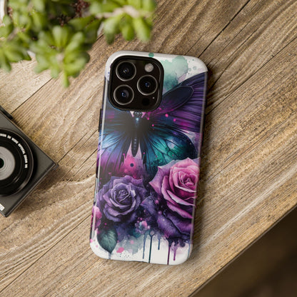 Mystic Bloom – Vibrant Butterfly & Rose Art Mobile Cover