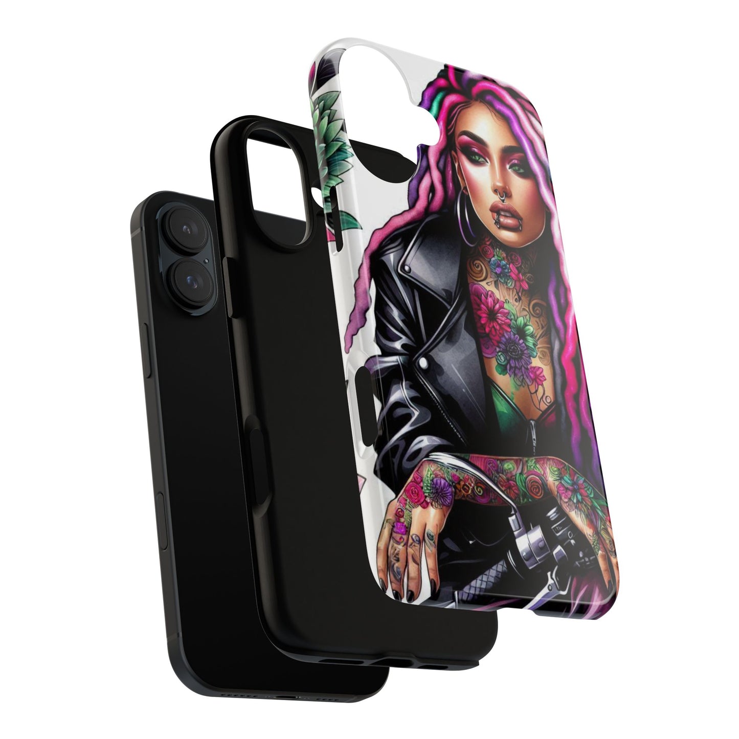 Neon Rebel – Vibrant Biker Queen Mobile Cover