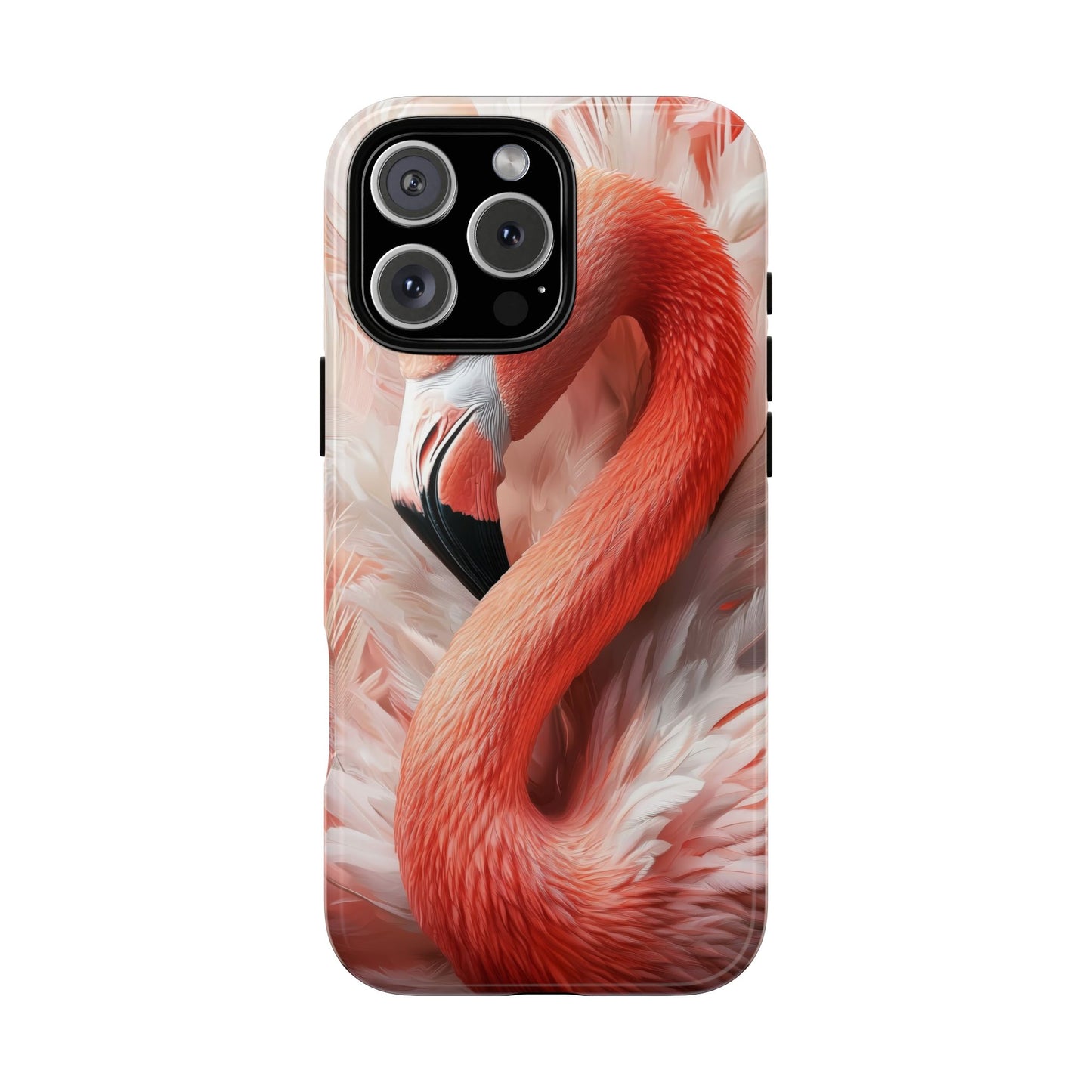 Elegant Flamingo Feather Phone Case for iPhone, Samsung & Google Pixel