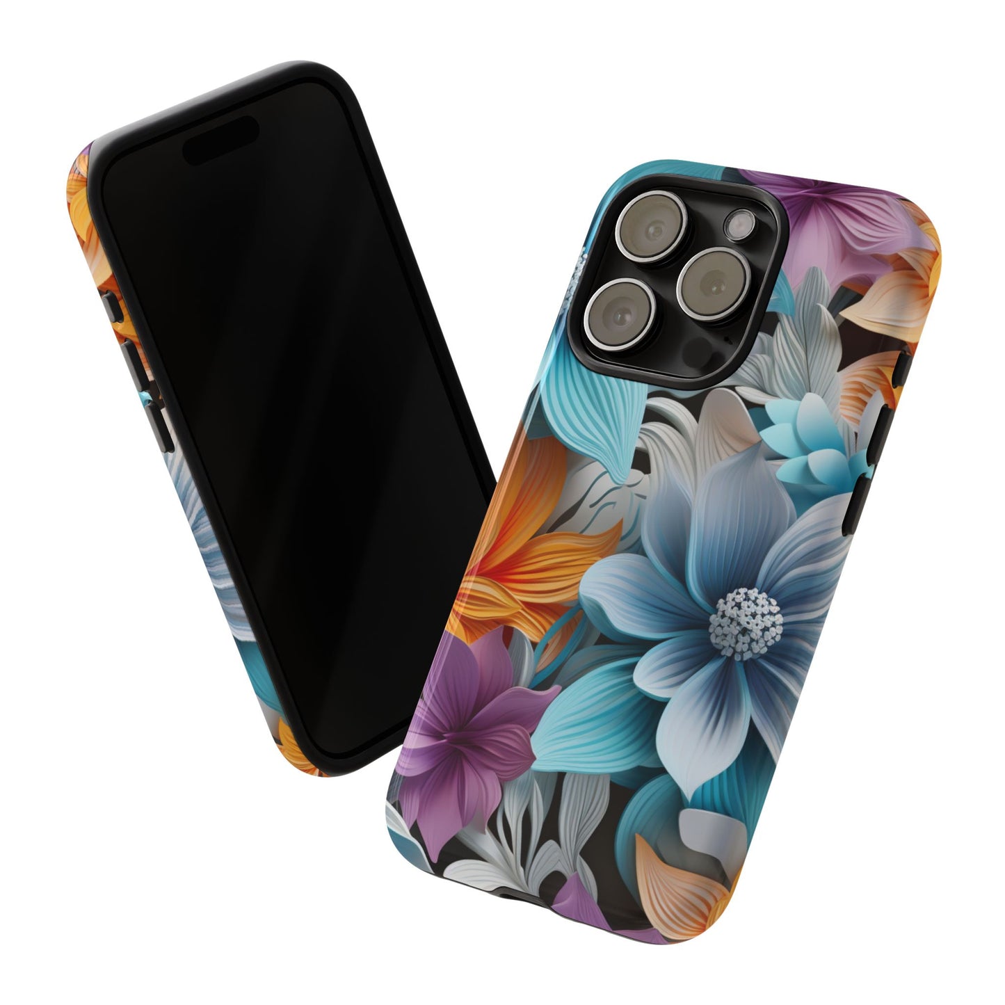 Elegant 3D Floral Bloom Mobile Case – Vivid & Artistic