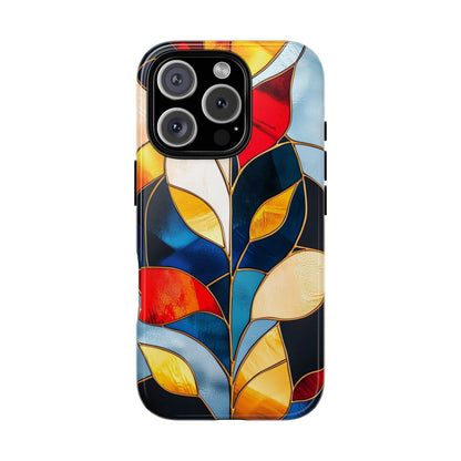 Ember Bloom – Vivid Leaf Mosaic Phone Case for iPhone, Samsung & Pixel