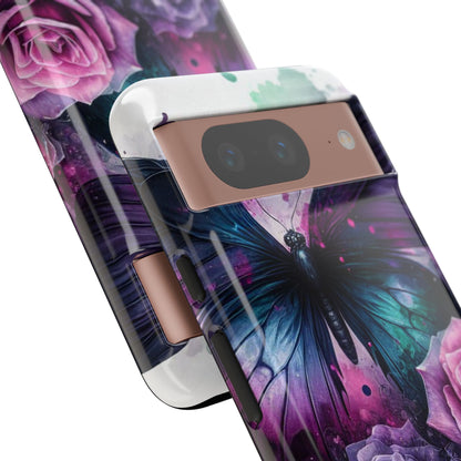 Mystic Bloom – Vibrant Butterfly & Rose Art Mobile Cover