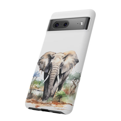 Safari Watercolor Elephant Mobile Cover – Artistic Wildlife Design