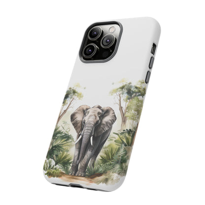 Serene Jungle Elephant Mobile Cover – Watercolor Wildlife Design