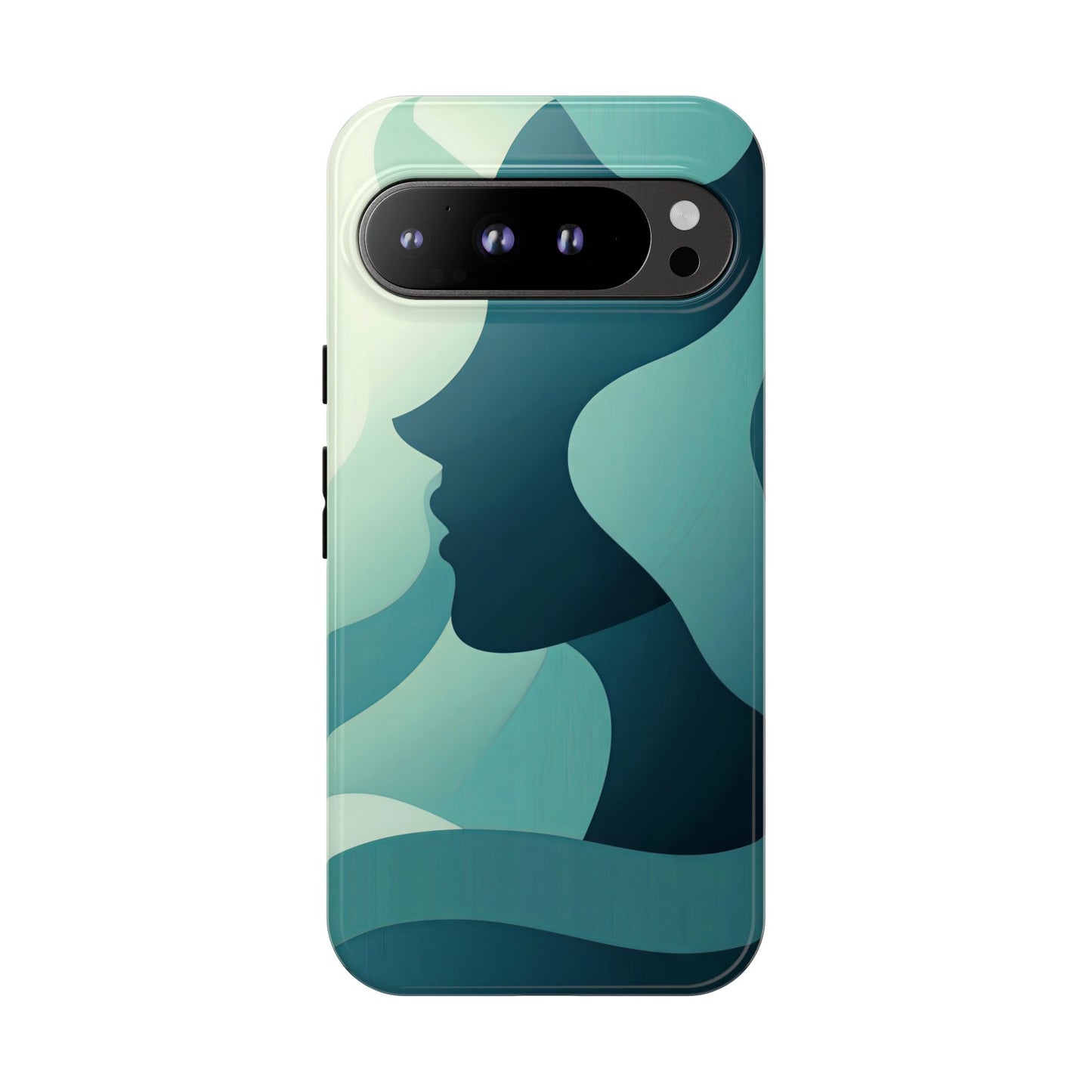 Whispers in Waves – Abstract Silhouette Phone Case for iPhone, Google Pixel, Samsung