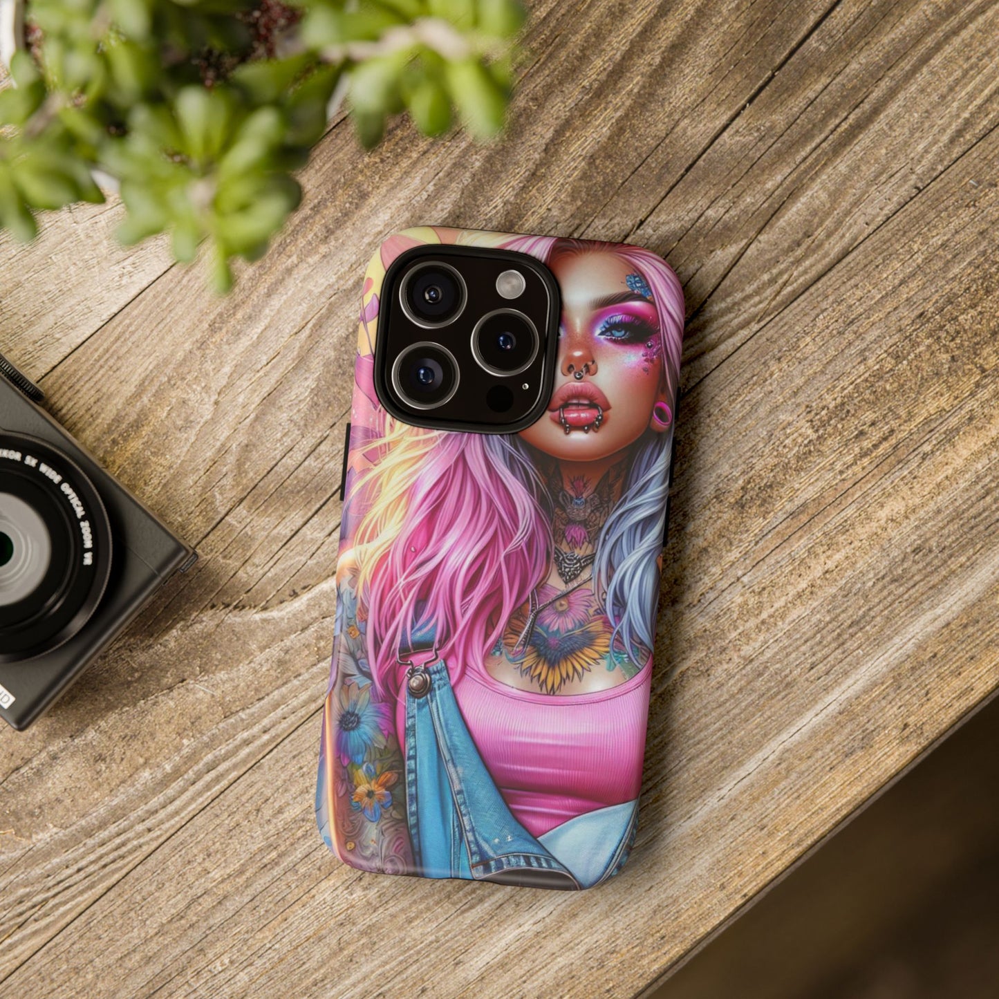 Sunset Glow – Pastel Punk & Floral Ink Mobile Cover
