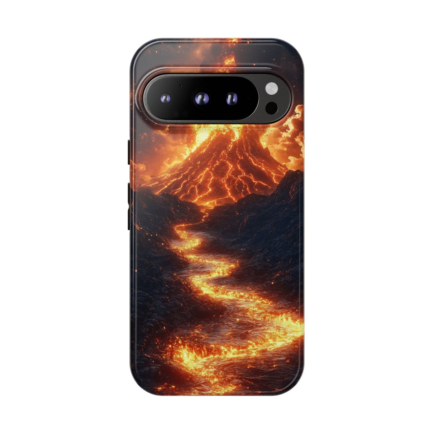 Erupting Volcano Lava Flow Phone Case for iPhone, Samsung & Pixel