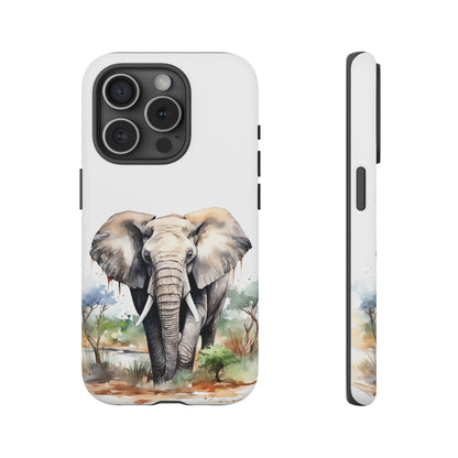 Safari Watercolor Elephant Mobile Cover – Artistic Wildlife Design