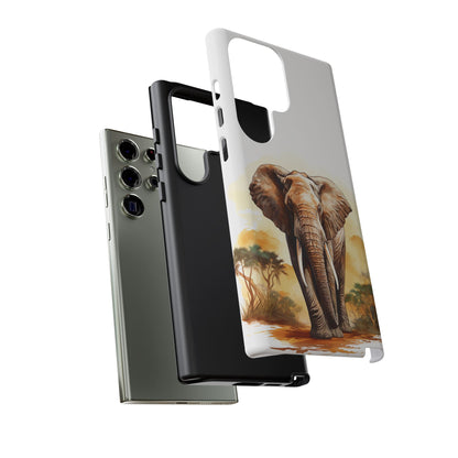Safari Elephant Watercolor Mobile Cover – Majestic Wildlife Art
