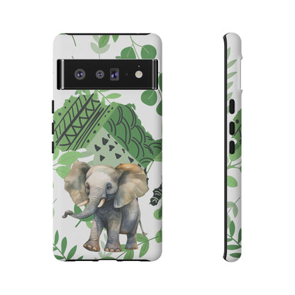 Playful Baby Elephant Mobile Cover – Tropical Boho Art