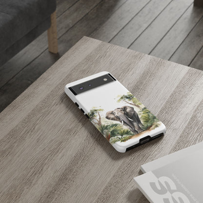 Serene Jungle Elephant Mobile Cover – Watercolor Wildlife Design