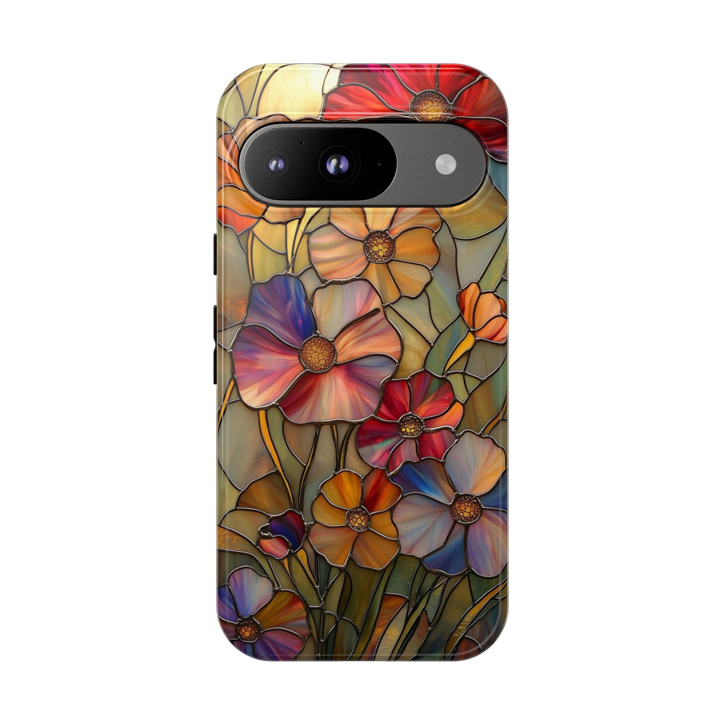 Whispers of Spring – Stained Glass Wildflower Phone Case for iPhone, Samsung & Pixel