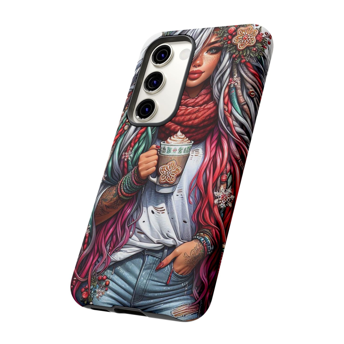 Boho Winter Queen – Cozy Dreads & Holiday Vibes Mobile Cover